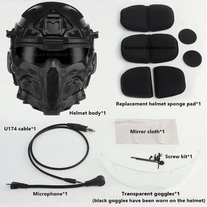 W-Ronin Assault Helmet – Tactical FAST Helmet with Built-in Communication Headset, Anti-Fog Fan and Interchangeable Lens