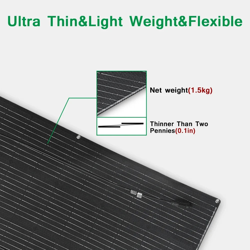 ETFE Flexibel Monokristallijn Zonnepaneel – 100W 12V Kit voor Off-Grid Power en Camping