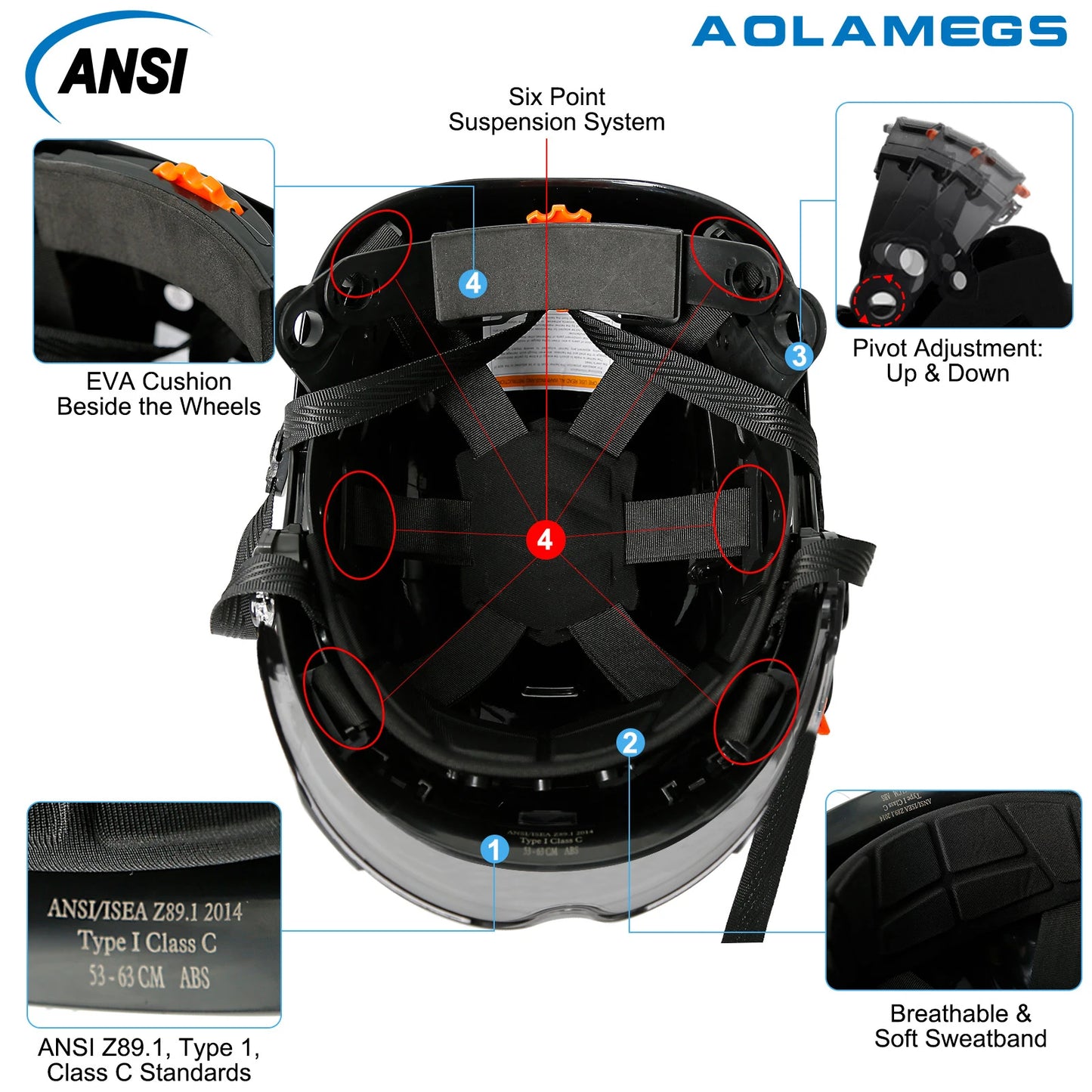 CE Veiligheidshelm met Bril – Ademend ABS Bouwhelm voor Bouw, Industrie & Redding