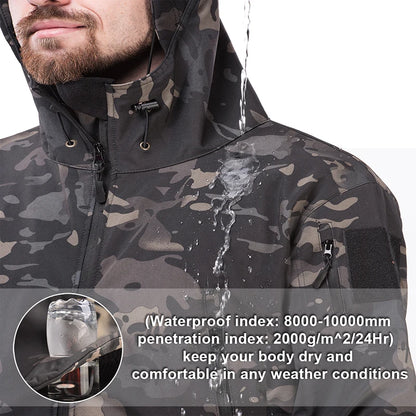Taktische Softshell-Jacke + Hose – wasserdichtes Thermo-Outdoor-Set für Jagd, Wandern und Camping