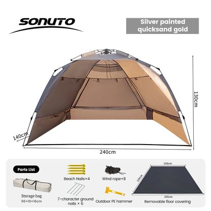 Outdoor Automatische Campingtent – Snelle One-Touch Opening voor 3-4 Personen, UV-bestendig en Waterdicht