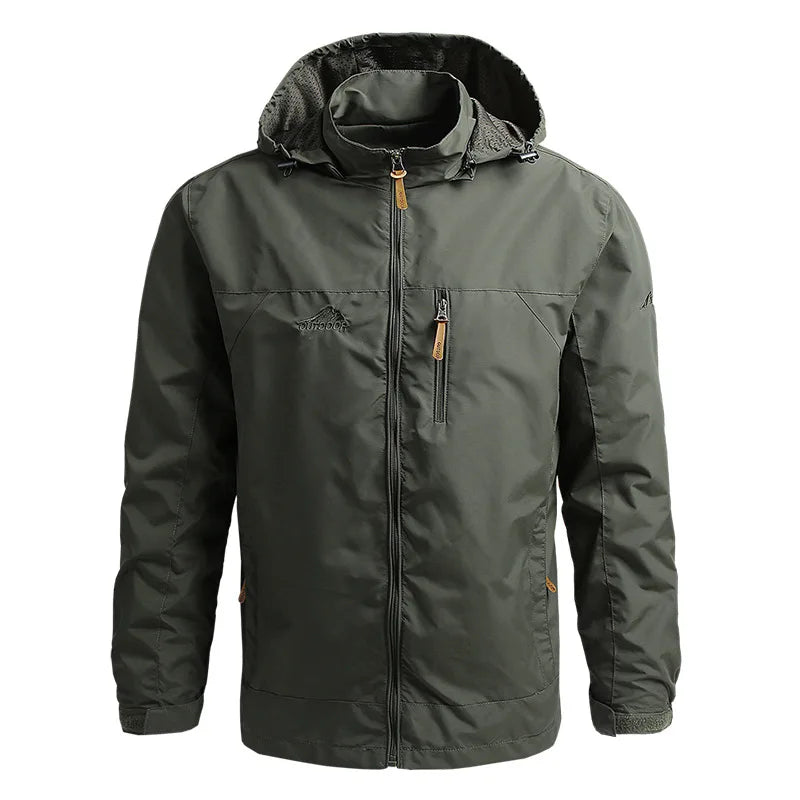 Tactische Windbreaker Jas Heren – Waterdichte Outdoor Jas met Afneembare Capuchon, Lichtgewicht en Ademend voor Lente en Herfst
