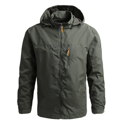 Tactische Windbreaker Jas Heren – Waterdichte Outdoor Jas met Afneembare Capuchon, Lichtgewicht en Ademend voor Lente en Herfst