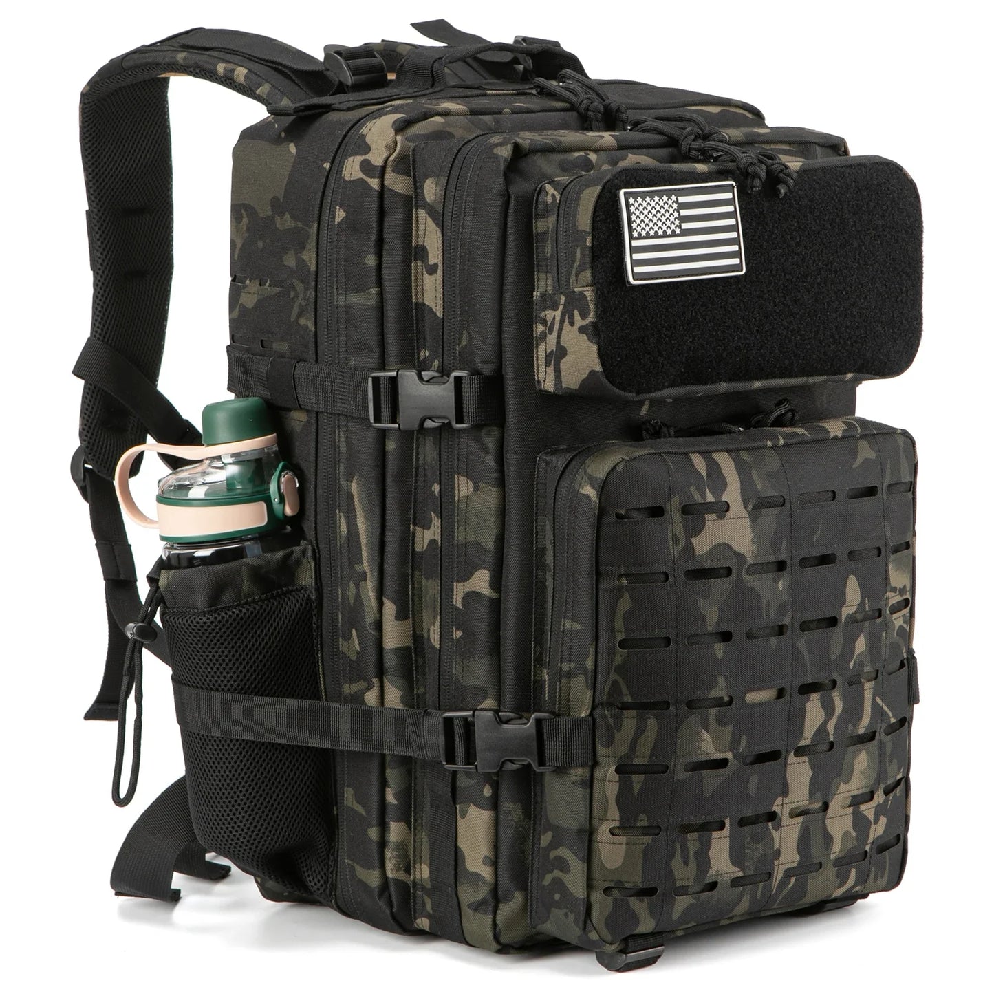 25L/45L Tactische Rugzak met Laser Cut MOLLE – Outdoor & Gym Rugtas met Bekerhouders voor Heren & Dames
