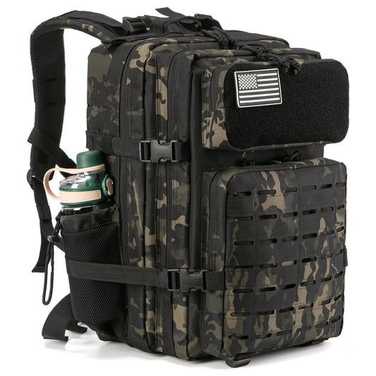 25L/45L Tactische Rugzak met Laser Cut MOLLE – Outdoor & Gym Rugtas met Bekerhouders voor Heren & Dames