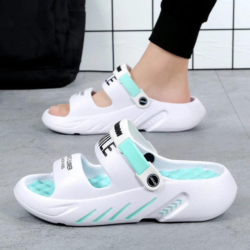 Zomer Heren Massage Slippers – Comfortabele Outdoor en Indoor Sandalen, Lichtgewicht Slip-On in Grote Maten 47-48