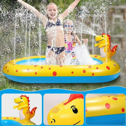 Opblaasbare Kinder Zwembad met Sprinkler – Draagbaar en Vouwbaar Splash Pad voor Buiten, Strand en Camping