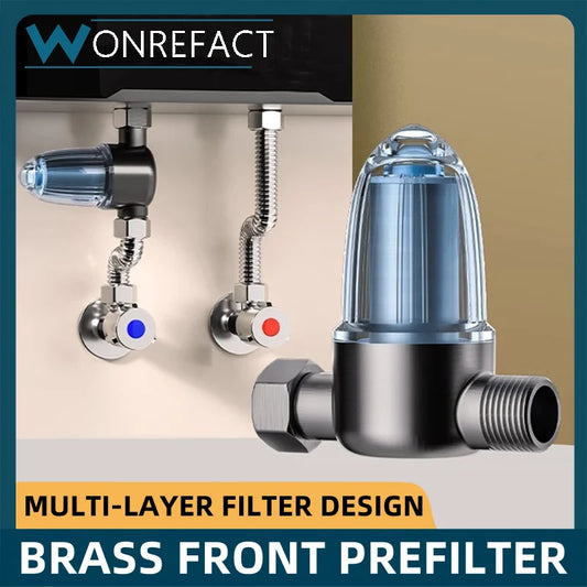 Roestvrijstalen Waterfilter voor Badkamer – Herbruikbare Messing Prefilter met Reinigbaar Filterelement