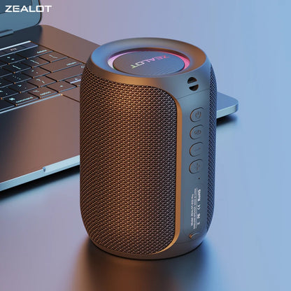 Powerful Bluetooth Speaker – Wireless Bass Subwoofer met LED Licht, Waterproof, 12W Output, Extra Bass Mode, Geschikt voor Outdoor en Thuisgebruik