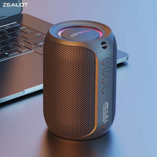 Powerful Bluetooth Speaker – Wireless Bass Subwoofer met LED Licht, Waterproof, 12W Output, Extra Bass Mode, Geschikt voor Outdoor en Thuisgebruik