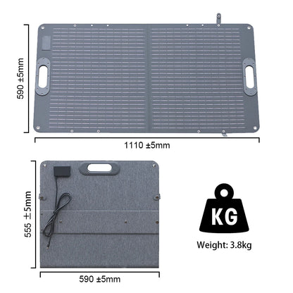 100W Draagbaar Zonnepaneel – Opvouwbare & Efficiënte 20V Solar Charger voor Power Stations, Camping & Outdoor