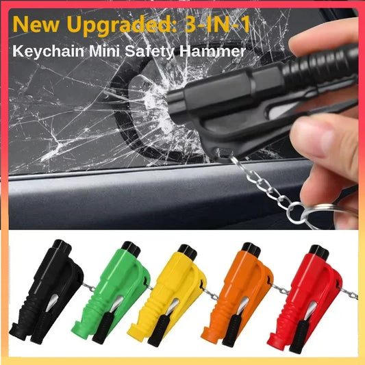 Compact 3-in-1 Auto Veiligheidshamer, Raambreker & Gordelsnijder – Noodreddingshulpmiddel voor Auto, Essentieel voor Veiligheid