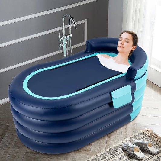 Opblaasbaar Bad met Douchehoes – PVC, 307x511x213 cm, Draadloze Pomp, Vouwbaar voor Stressverlichting en Relaxatie