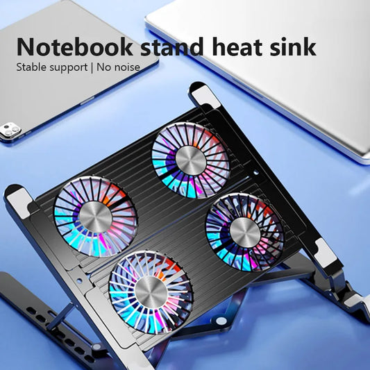 Nieuwe Draagbare Laptop Koeler Stand – Opvouwbare Cooling Pad met 4 Ventilatoren voor 13-17,3 Inch Notebooks