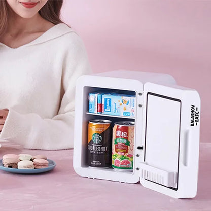 4L Mini Make-up Koelkast – Draagbare Cosmetica Koeler met LED Spiegel, USB, Voor Thuis & Auto