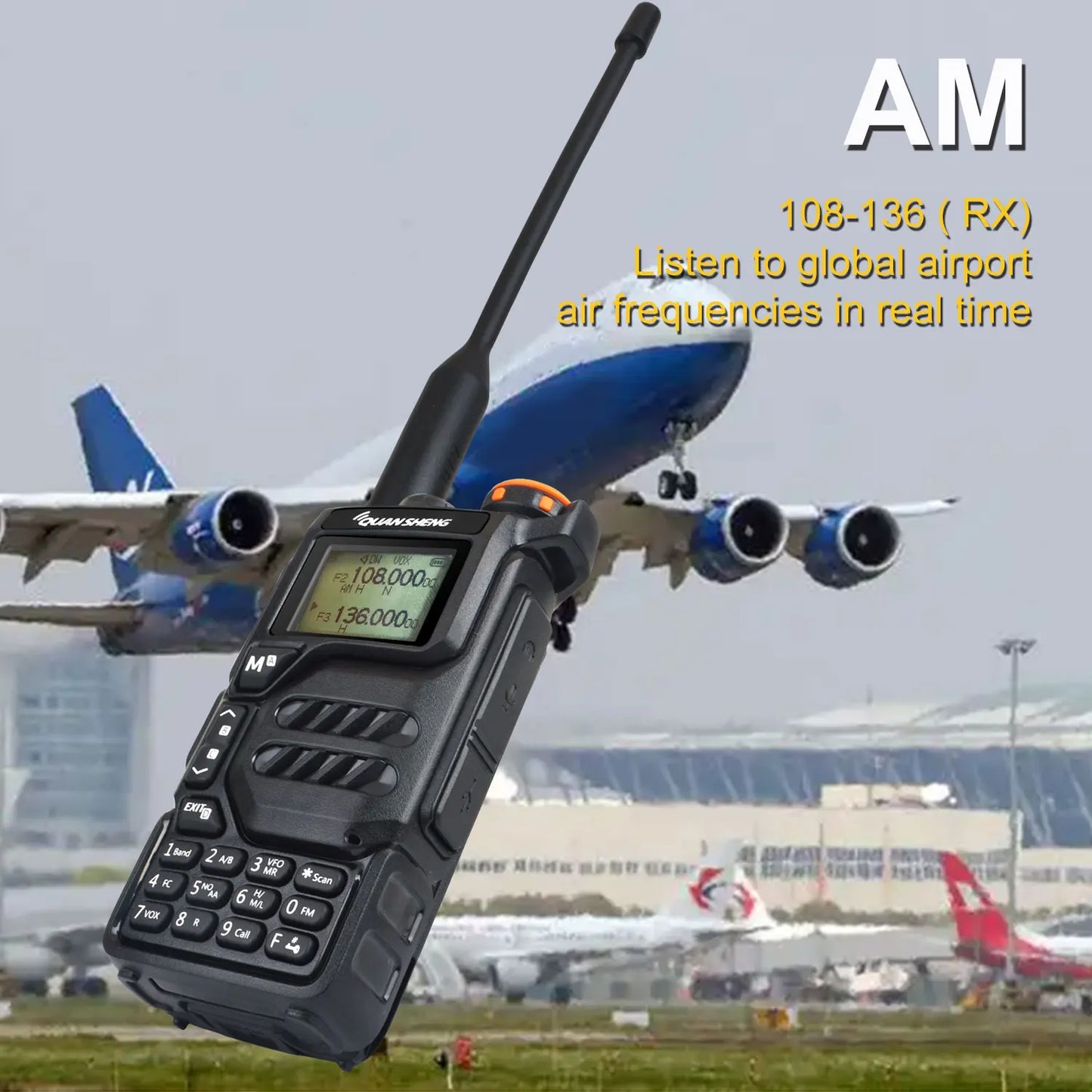Quansheng UV-K5 Walkie Talkie – VHF/UHF 136–174 MHz, 400–470 MHz, 50–600 MHz RX, DTMF VOX FM, tragbares Radio