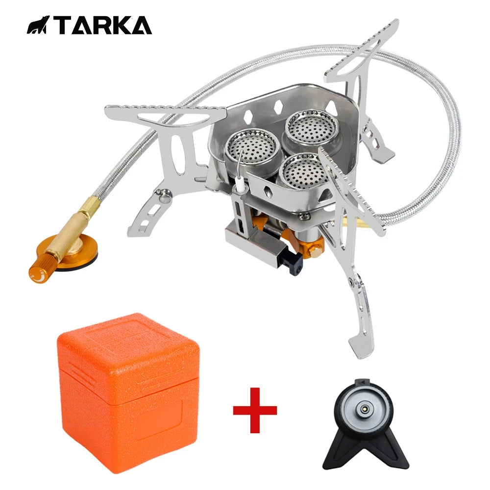 3-Koppige Gasbrander – Draagbare Vouwbare Campingkachel 5800W, Outdoor Hiking & BBQ