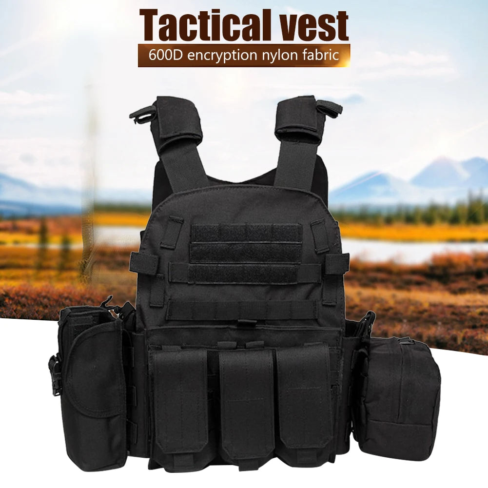 Tactisch Nylon Vest met MOLLE – Militair Combat Vest voor Airsoft, Jacht & Outdoor Training