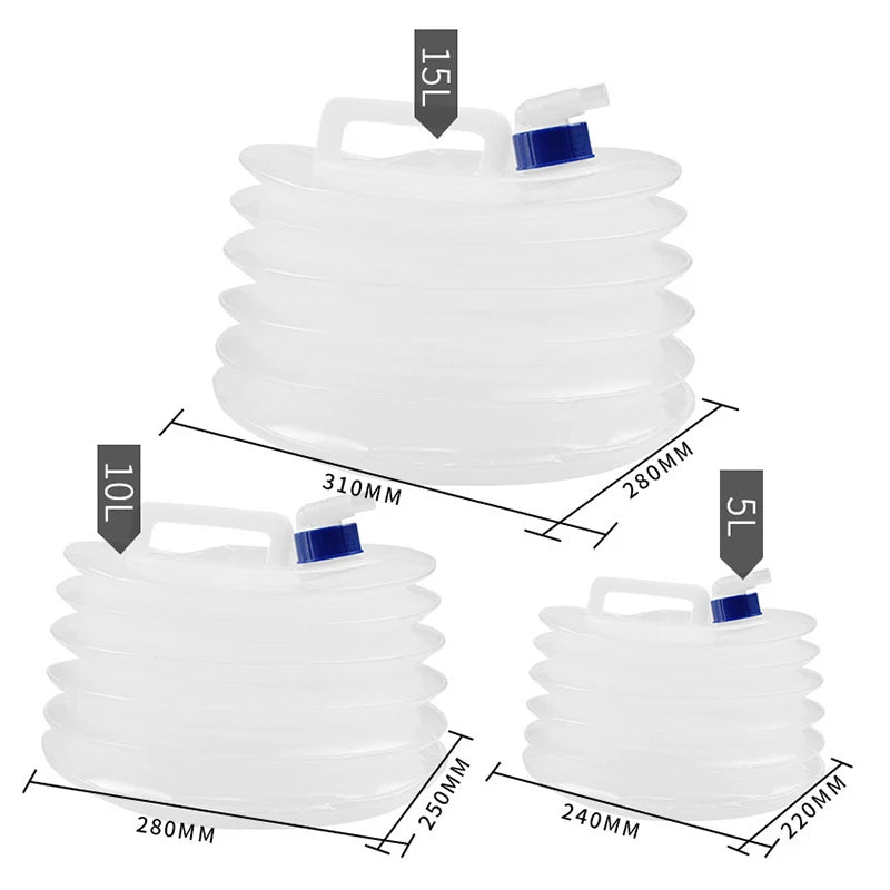 Vouwbare Wateropslag Fles 5L-15L – Draagbare Opvouwbare Fles, Water- en Sapdispenser voor Kamperen & Outdoor Activiteiten