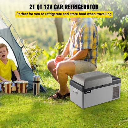 20L Draagbare Compressor Auto Koelkast – Mini Vriezer voor Auto, Reizen, Vissen & Outdoor, 12/24V DC & 110-240V AC