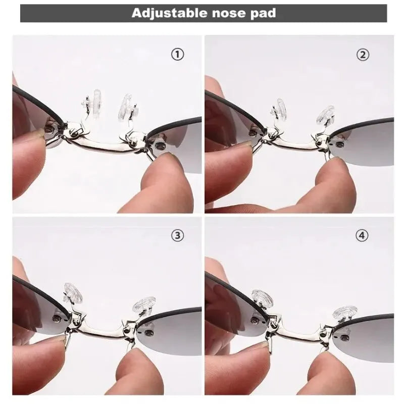 Clip-On Neuszonnebril - Rond Rimless Matrix Morpheus Zonnebril voor Mannen, Mini Frameless Vintage Stijl met UV400 Bescherming