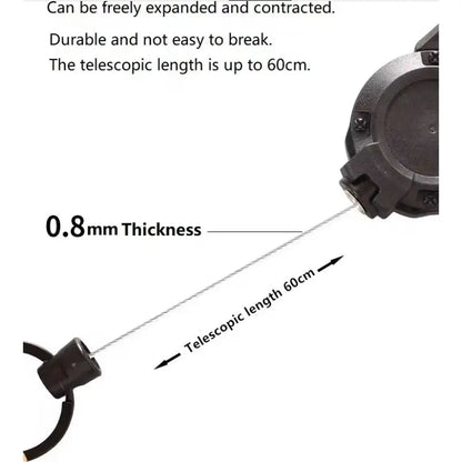 Automatische Uittrekbare Draadkoord Luya – Anti-diefstal Tactical Sleutelhanger met Telescopische Riem