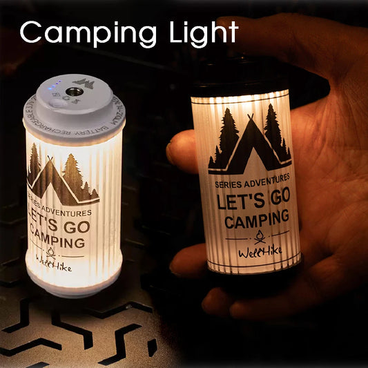Oplaadbare USB Campinglamp – Krachtige Mini LED Lantaarn met Magnetische Basis en 6 Stickers