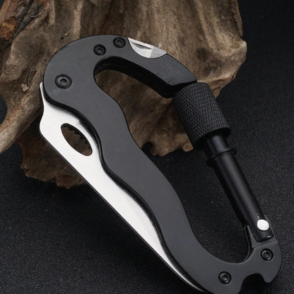 5-in-1 Camping Multitool Carabiner - Screwdriver, Bottle Opener, Wine Opener, Outdoor Survival Mountaineering Tools