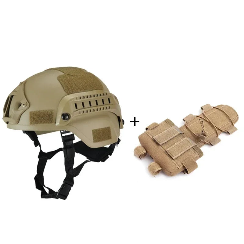 MICH2000 Airsoft MH Tactical Helm – Militärhelm mit Batterietasche für Airsoft, Jagd und Sicherheit