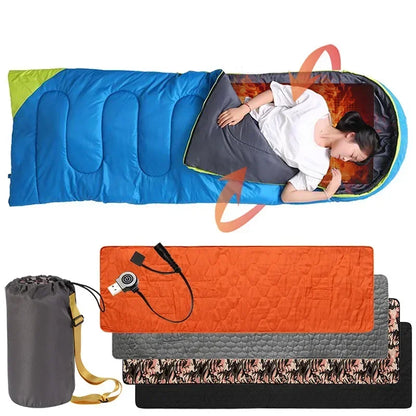 USB-beheizte Outdoor-Isomatte – 5 Heizzonen, einstellbare Temperatur, elektrische Heizmatte für Camping