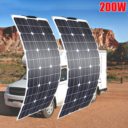 Flexibel Zonnepaneel 12V – 100W/120W/200W/240W/300W Monokristallijn – Ideaal voor Camper, Boot & Balkon