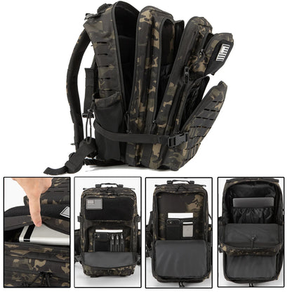 25L/45L Tactische Rugzak met Laser Cut MOLLE – Outdoor & Gym Rugtas met Bekerhouders voor Heren & Dames