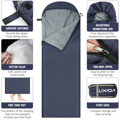 Lixada Lichtgewicht Slaapzak – Compacte & Warme Outdoor Slaapzak voor Kamperen, Reizen & Backpacking