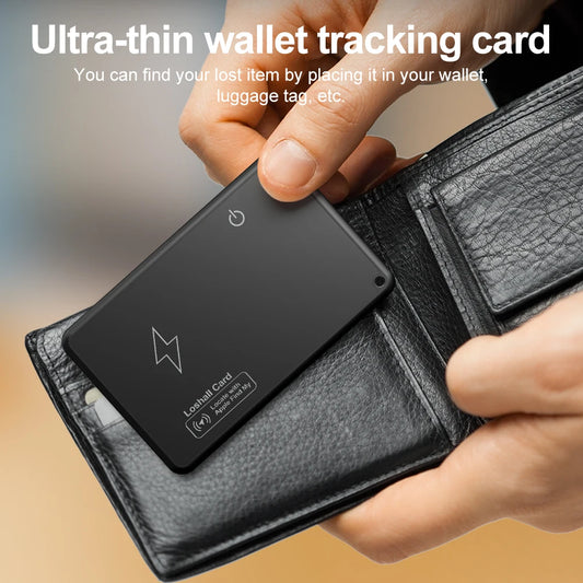 Ultradünne Brieftaschen-Tracking-Karte – GPS-Standort-Tracker mit kabelloser Aufladung für iPhone Find My App