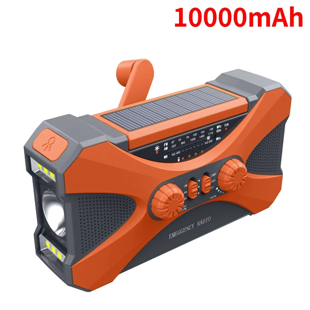 Draagbare Noodradio met Handcrank – Solar Powered AM/FM/SW Radio, Powerbank & LED Zaklamp