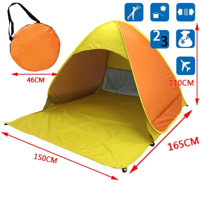 Snelle Automatische Strandtent – Draagbare UPF50+ Zonnescherm Tent voor Camping, Vissen & Outdoor