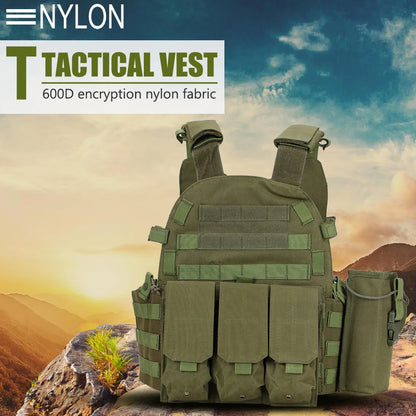 Tactisch Nylon Vest met MOLLE – Militair Combat Vest voor Airsoft, Jacht & Outdoor Training