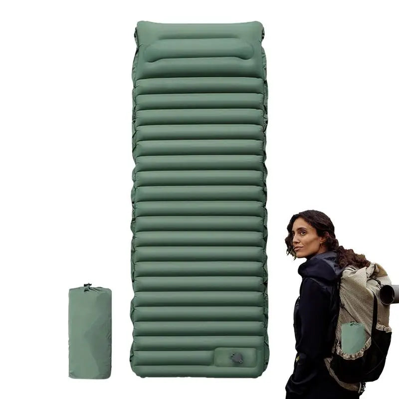 Opblaasbare Voetpomp Slaapmat - Lichtgewicht Matras met Ingebouwde Pomp voor Kamperen & Outdoor Avonturen