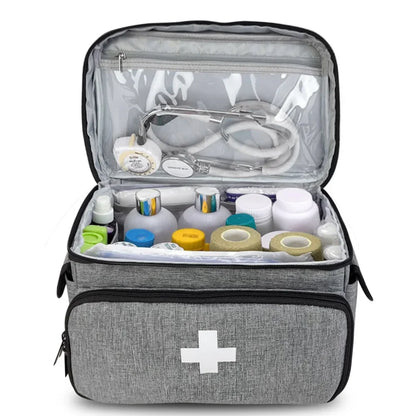 Reise-Erste-Hilfe-Set-Tasche – multifunktionaler medizinischer Organizer, mehrschichtige Medikamentenbox für Zuhause und Reisen