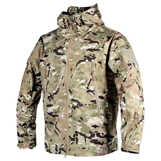 Tactische Windbreaker Jas Heren – Waterdichte, Sneldrogende en Winddichte Camouflage Jas voor Jacht, Camping & Hiking