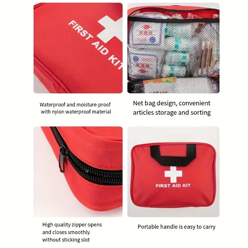 184-teiliges Erste-Hilfe-Set – tragbare Erste-Hilfe-Tasche mit multifunktionalen medizinischen Hilfsmitteln für Outdoor, Wandern und Camping
