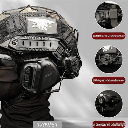 Taktisches Airsoft-Helmset – inklusive hochauflösender Kopfhörer, Bicular-Modell, Schutzbrille und Halbgesichtsmaske