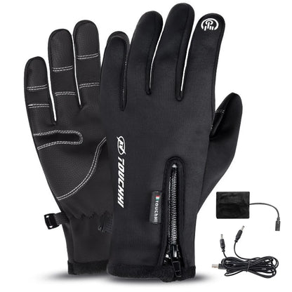USB Touchscreen Gloves - Electric Heated Winter Gloves, Windproof and Water-Repellent, Perfect for Cycling, Skiing, Driving and Hiking