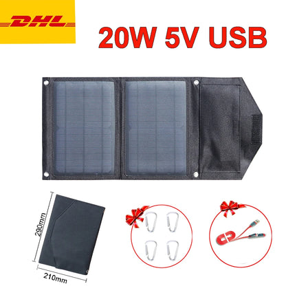 40W Opvouwbaar Zonnepaneel – Draagbare USB Solar Oplader voor Telefoon & Powerbank, Camping & Outdoor