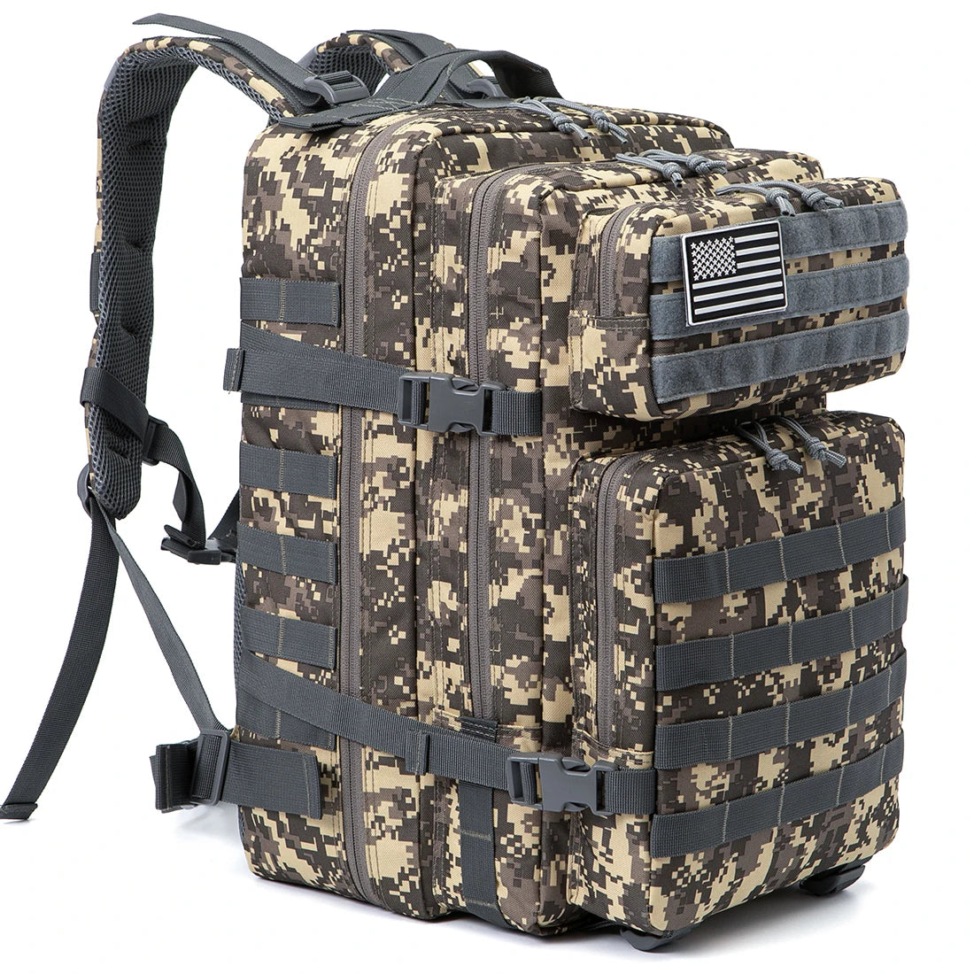 45L Tactische Rugzak met Molle – Grote Outdoor Backpack voor 3 Dagen Hiking, Trekking & Kamperen