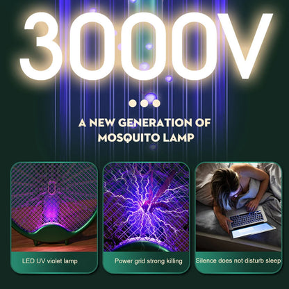 3000V Elektrisch Mosquito Racket, Oplaadbare Insecten Doder Lamp, Vouwbare Mosquito Killer Zapper, USB Oplaadbaar en Veilig voor Binnen en Buiten