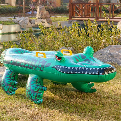 Opblaasbare Drijfmat Crocodil – Zwemwater Speelgoed voor Kinderen en Volwassenen, Dierlijke Opblaasbare Speelmat voor Zwembad
