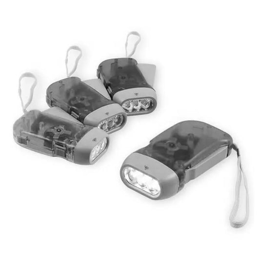 Handdruck-Dynamo-Taschenlampe mit 3 LEDs – Aufziehbare Notfall-Taschenlampe für Camping, Outdoor und den Heimgebrauch