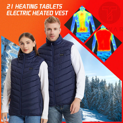 Verwarmde Vest 21 Zones – Winter Bodywarmer voor Heren en Dames met USB Verwarming - Outdoor Thermische Jas