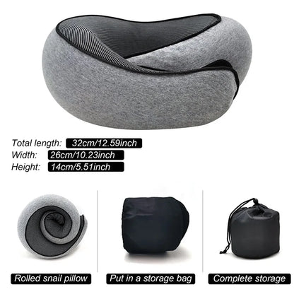 Travel Neck Pillow – U-vormig Geheugenfoam Reiskussen voor Neksteun, Anti-Snurk en Ademhaling, Verstelbaar en Draagbaar